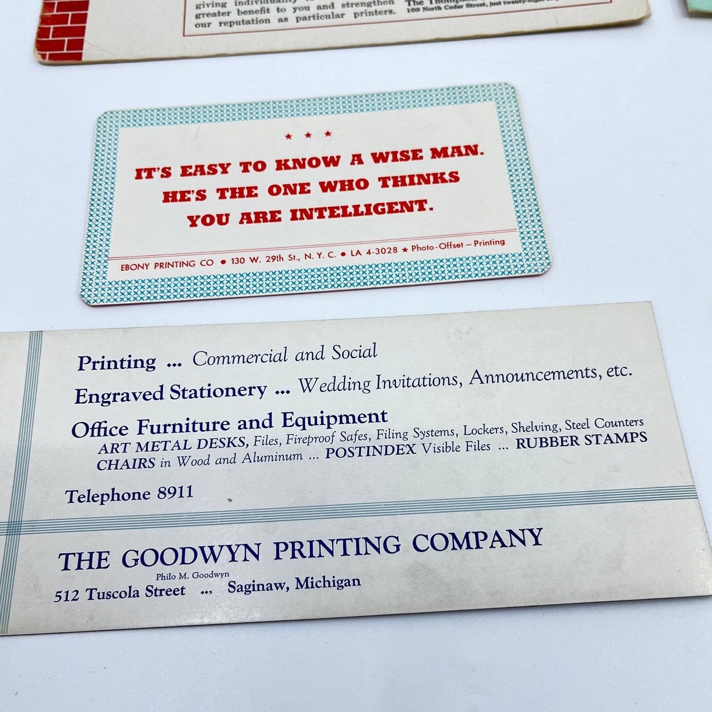 1900-1940s Lot of 6 Printing Blotter Cards L4-2-1