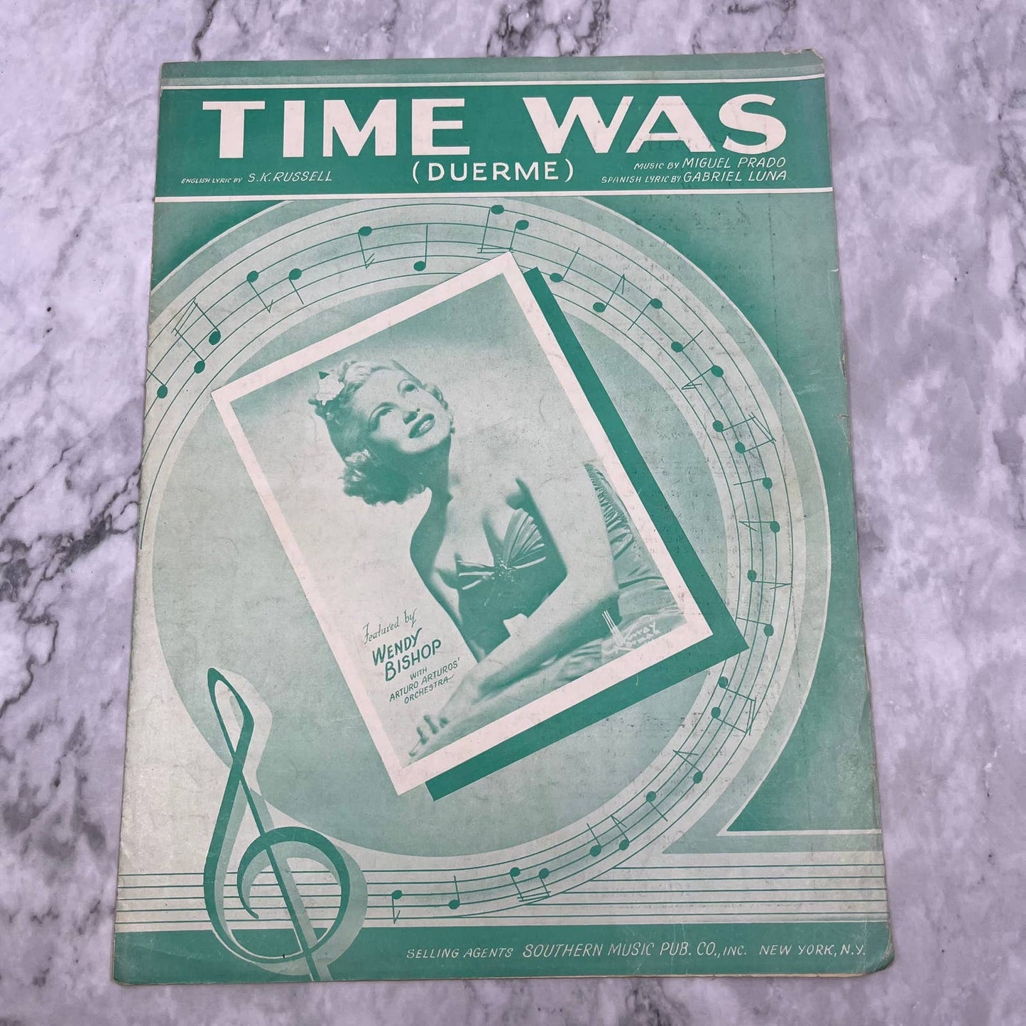 Time Was (Duerme) Vintage Sheet Music - Wendy Bishop - 1936 TJ4