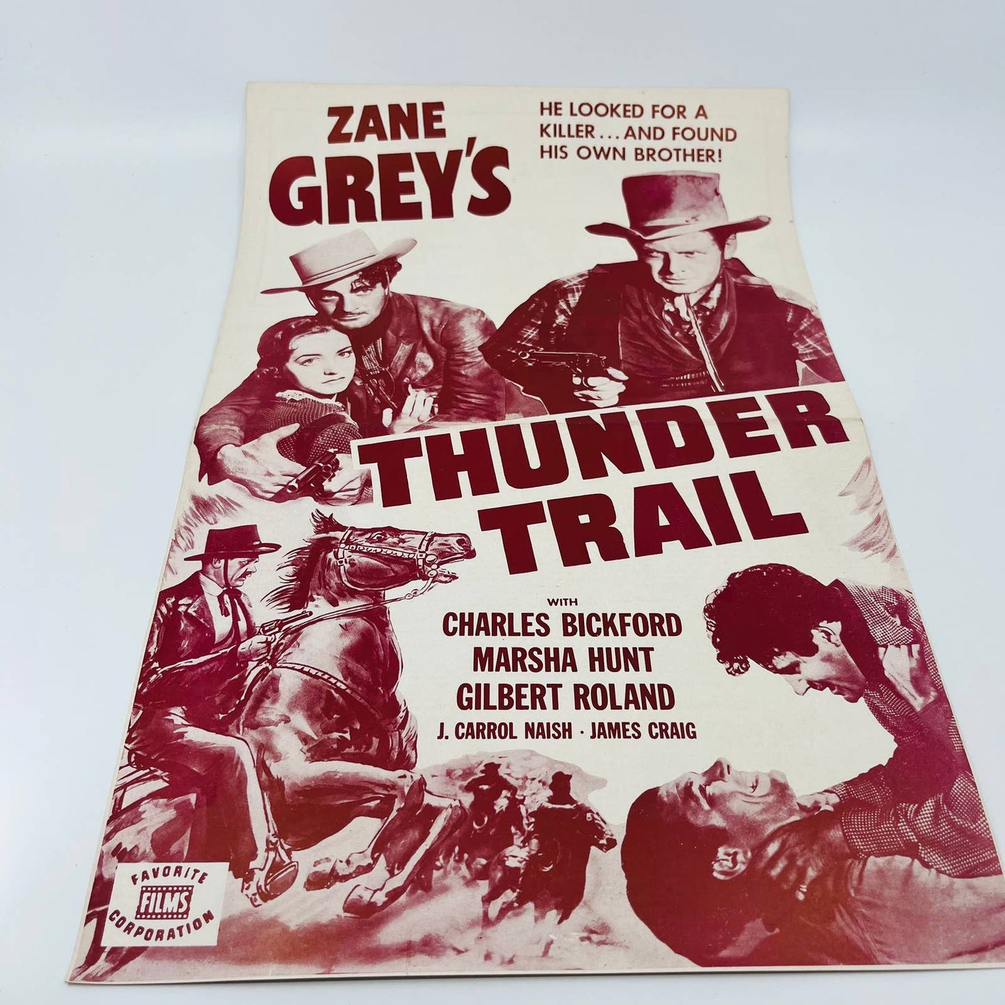 Zane Grey's Thunder Trail Original Pressbook Charles Bickford 11x17 FL1