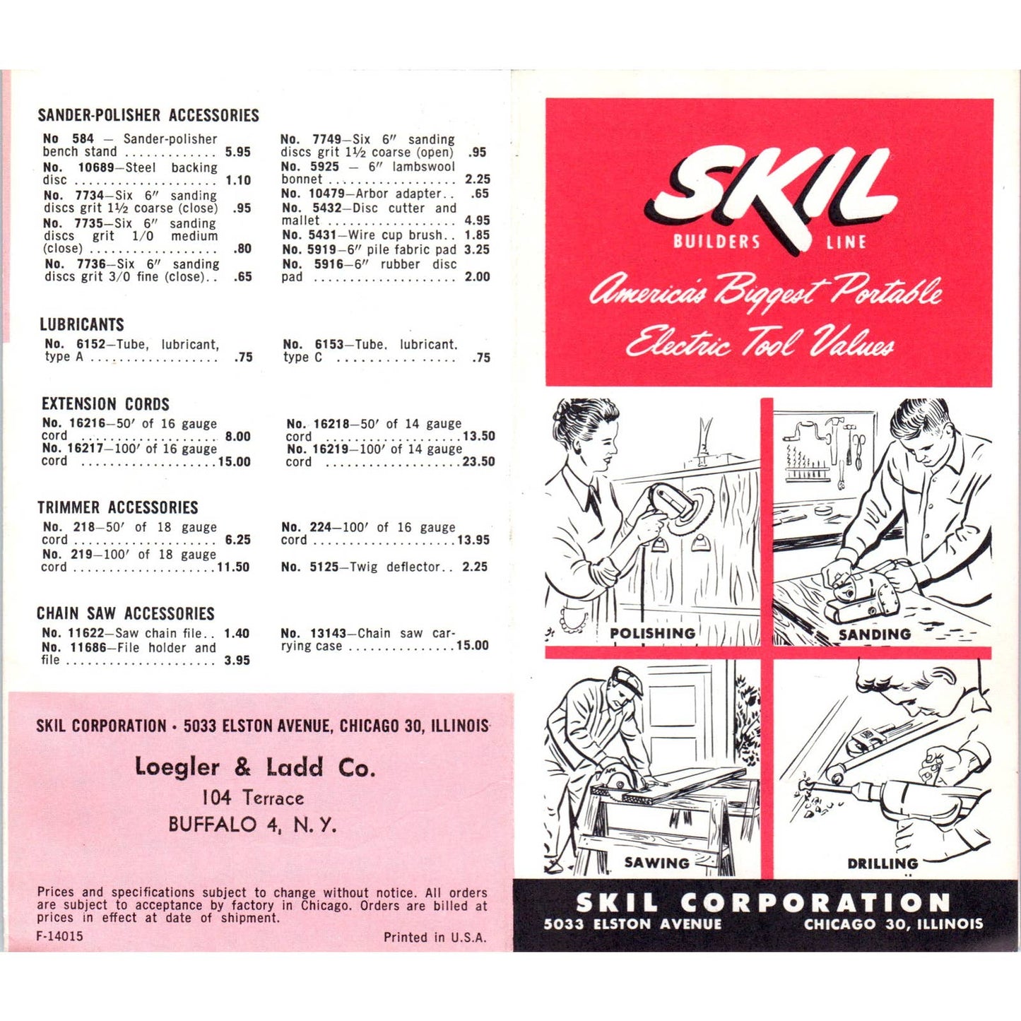 1960s Skil Electric Saws & Tools Advertising Catalog Brochure Builders Line SE5