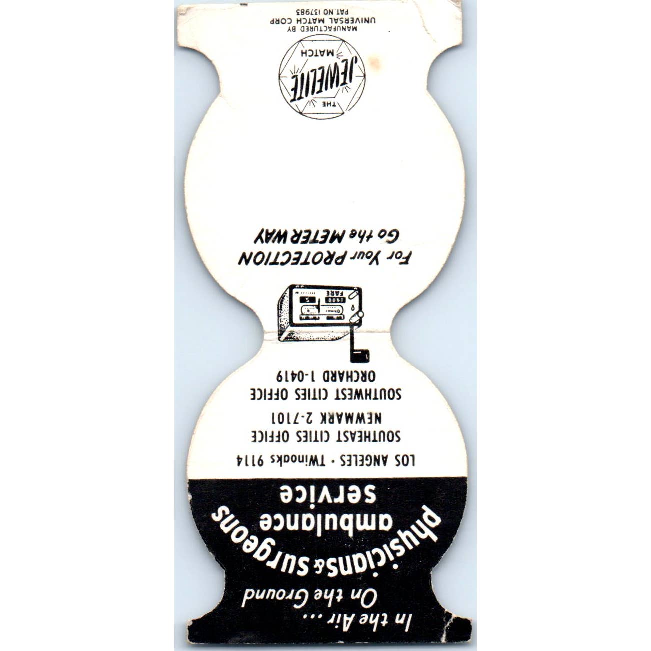 Physicians & Surgeons Ambulance Service Los Angeles Matchbook Cover SA1-M4