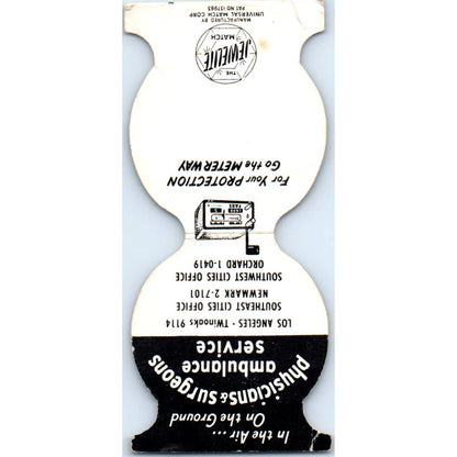 Physicians & Surgeons Ambulance Service Los Angeles Matchbook Cover SA1-M4