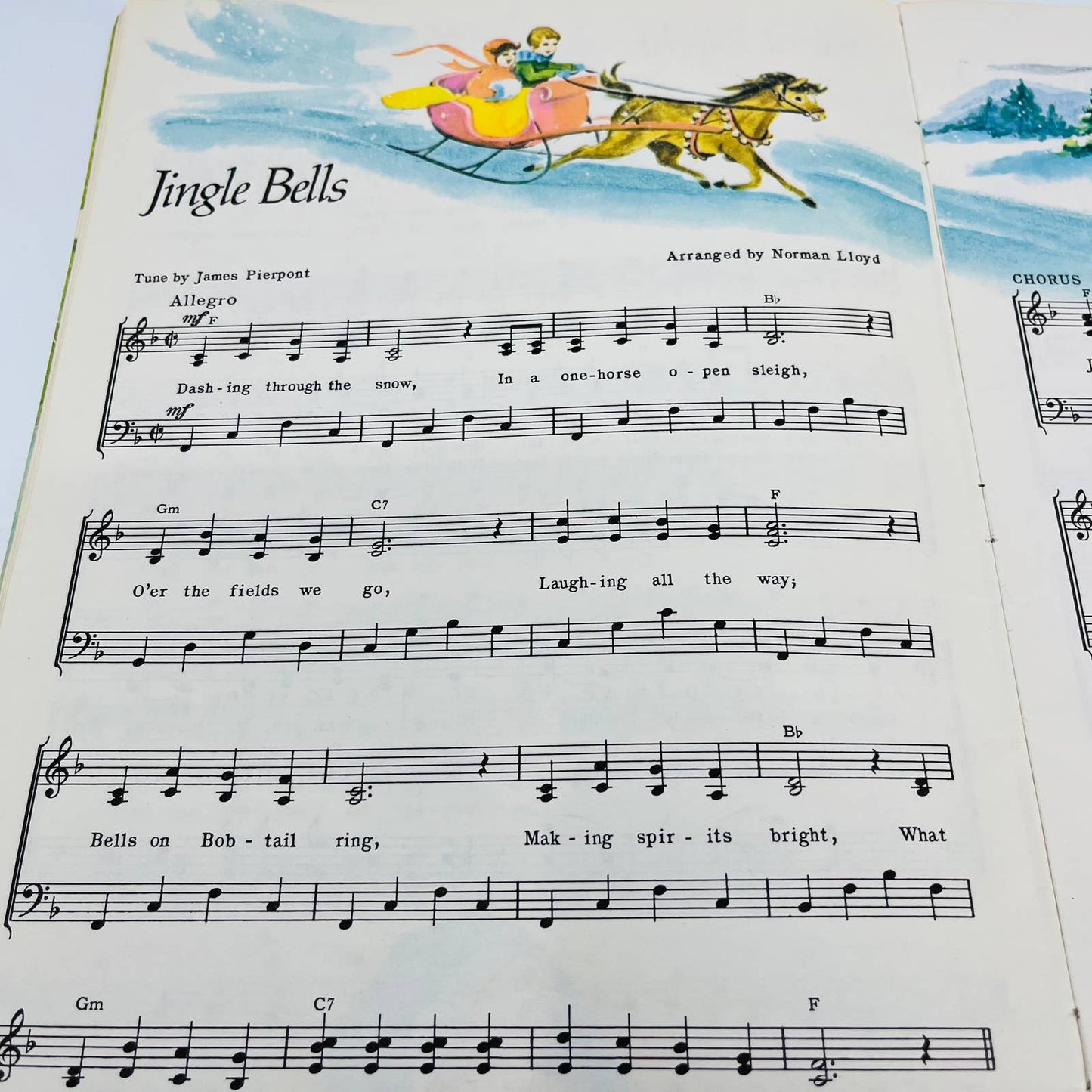 1950s-60s Christmas Carols Song Book Piano Organ Guitar Illustrated BA3