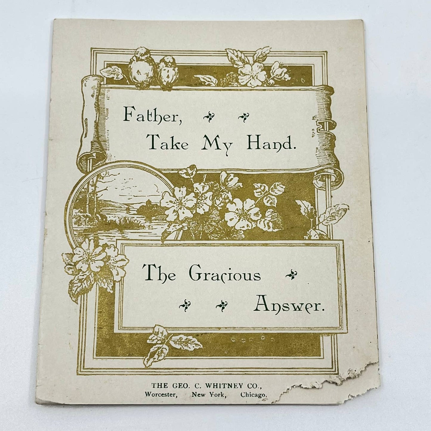 1880s Victorian Booklet Father, Take My Hand The Gracious Answer Geo Whitney SD3