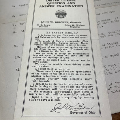 Vintage 1942 Ohio Driver’s Manual, Definition of Terms, and Q & A Brochure H4-1