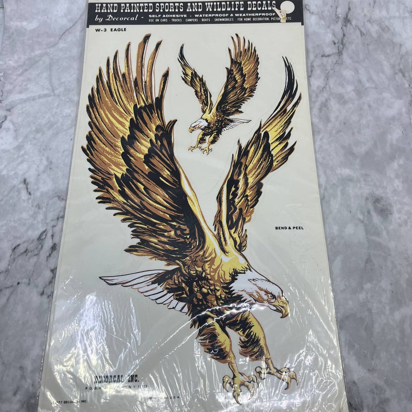 1977 NEW NOS Decorcal Sports & Wildlife Decal W-3 Bald Eagle FL5