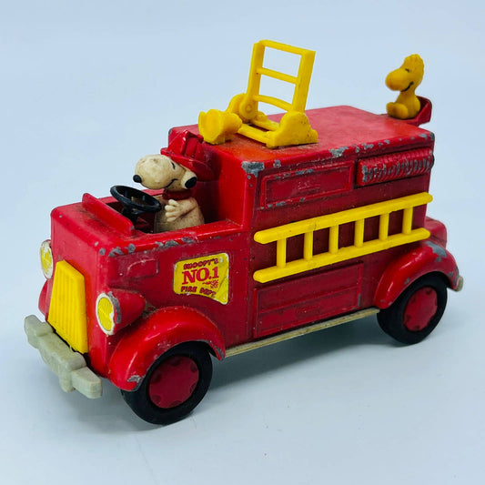 1958 Aviva Toy Co. Snoopy & Woodstock No. 1 Fire Department Truck Toy 5” TE1