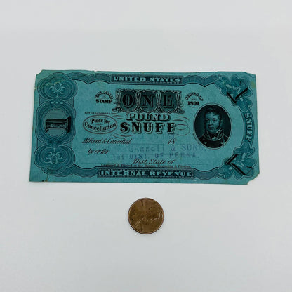 1891 Series One Pound Snuff Tax Paid Stamp AA2