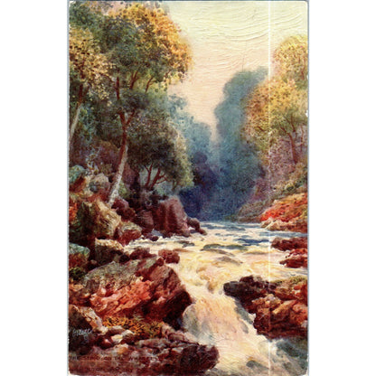 Yorkshire The Strid Raphael Tuck Oilette Original Postcard P2-12