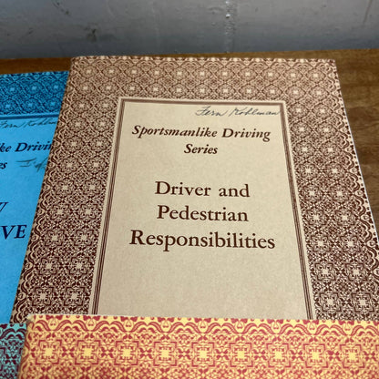 RARE Set of 4 Sportsmanlike Driving Series 1942 Drivers Instruction Manuals TH4