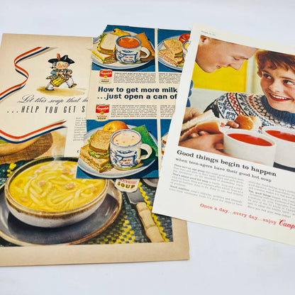 1925-60s HUGE Lot of ~30 Campbells Soup Advertisements TA8