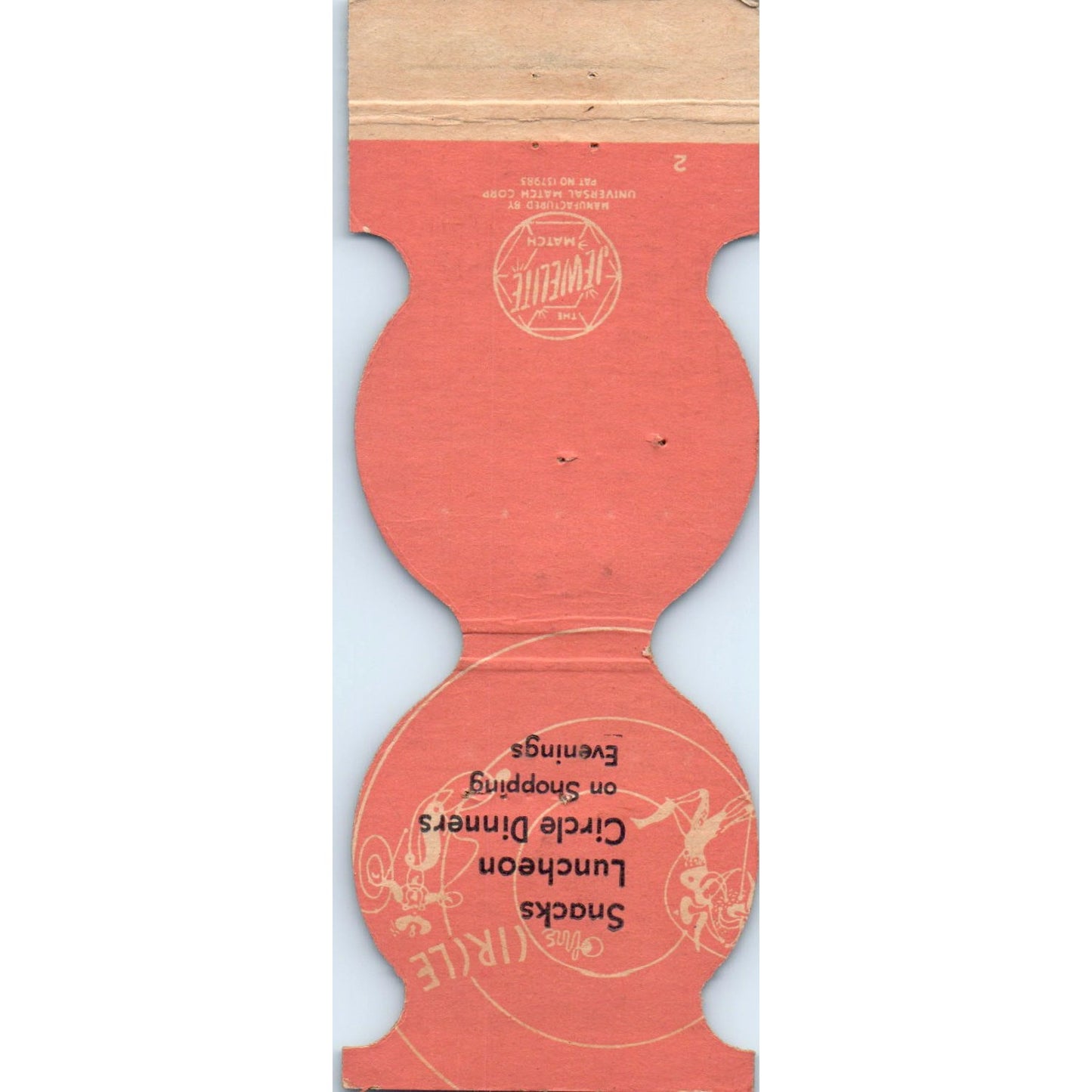 The Circle Chas Stephens & Co Chicago Die Cut Advertising Matchbook Cover SA6-M3