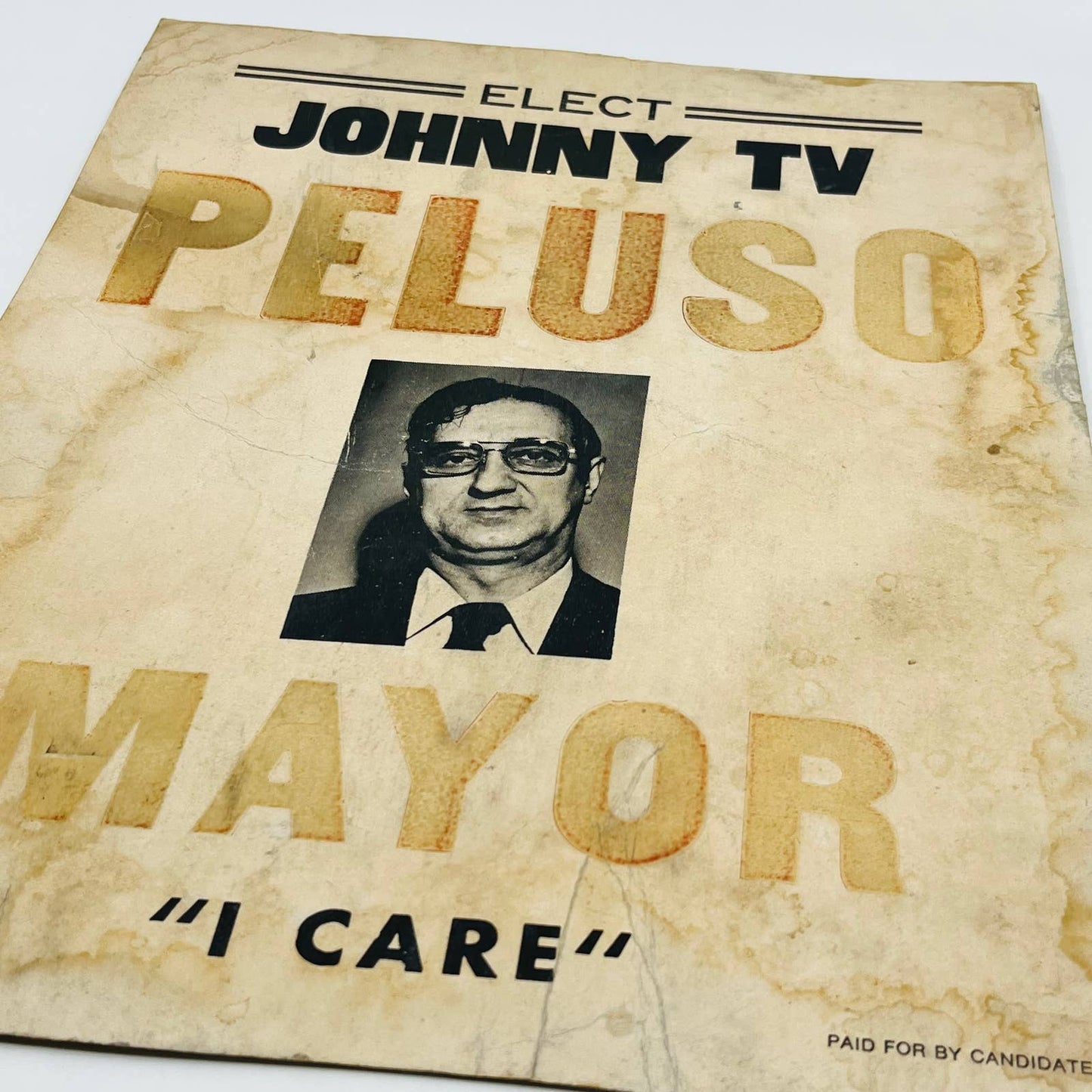 1960s Johnny TV Peluso Mayor Newport KY Political Poster 11x14” FL1