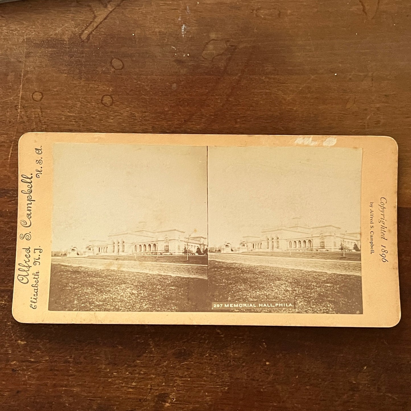 Memorial Hall Philadelphia PA 1896 Antique Stereoview Card H2-4