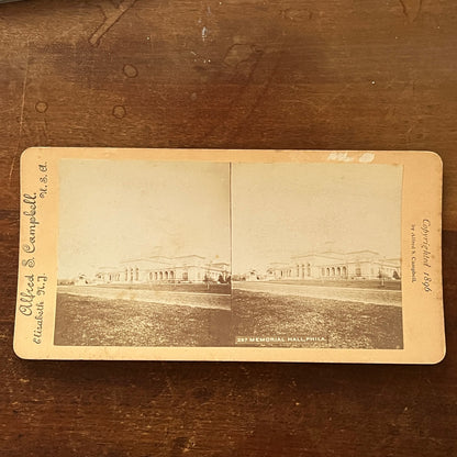 Memorial Hall Philadelphia PA 1896 Antique Stereoview Card H2-4