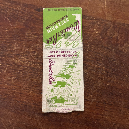 Wonder Bar Kansas City MO Advertising Matchbook Cover MM11-4