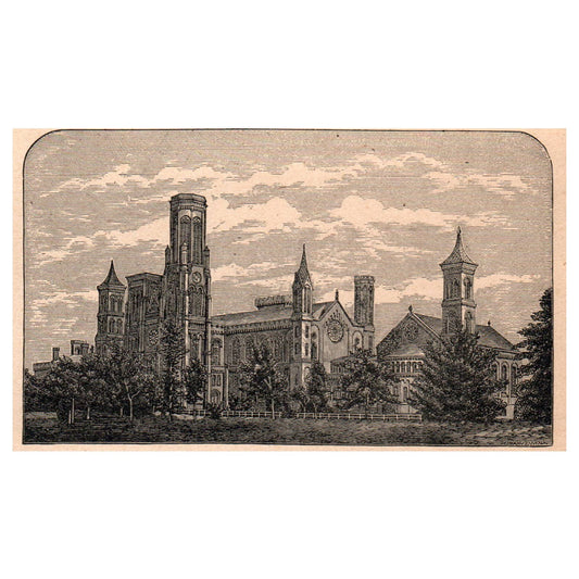 Smithsonian Institute Washington D.C. 3.5x5" Original Engraving 1899 TJ8-7