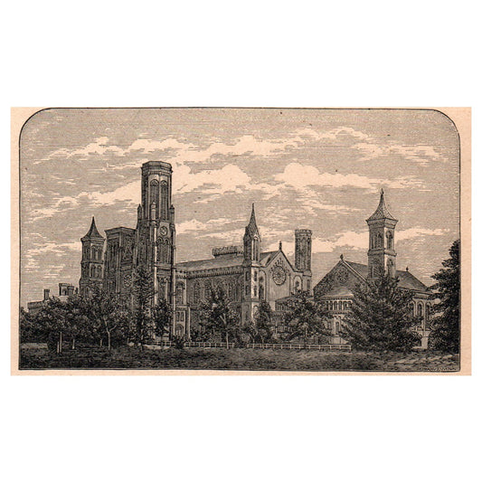 Smithsonian Institute Washington D.C. 3.5x5" Original Engraving 1899 AK5-H6