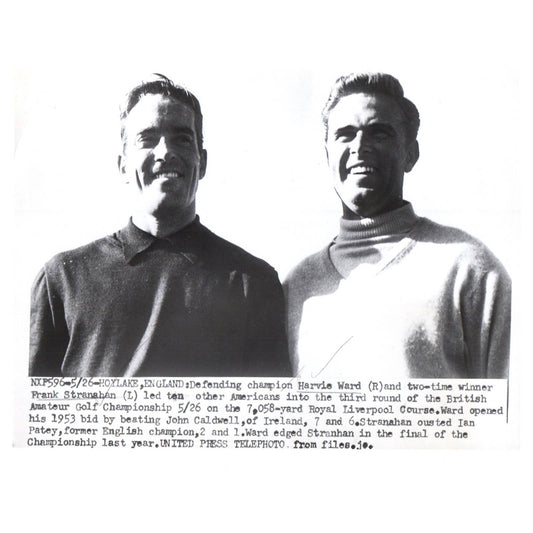 1953 Press Photo Frank Stranahan & Harvie Ward British Am Golf Champs 7x9" AD2
