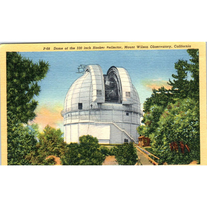 Dome of Hooker Reflector Mount Wilson Observatory CA Original Postcard TK1-24