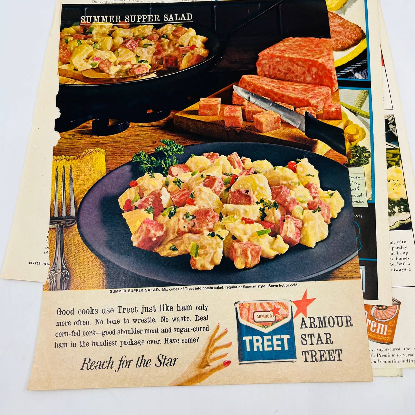 1939-60 Set of 7 Potted Meat Hormel Span Prem Treet Armour Original Print Ad TA8