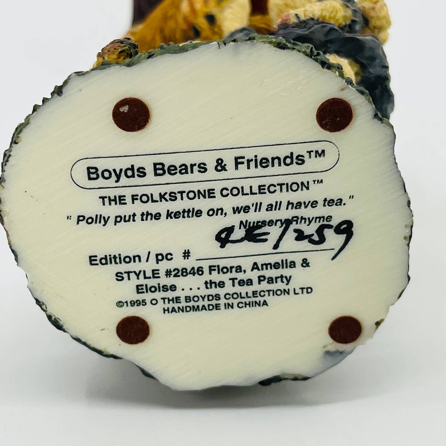 Boyds Bears Folkstone Flora Amelia Eloise The Tea Party 2846 Easter Bunny TB9