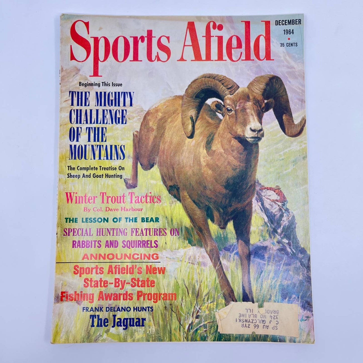 1964 Dec Sports Afield Magazine Sheep and Goat Hunting Winter Trout TE8