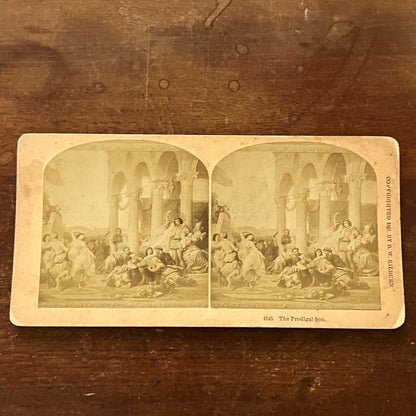 The Prodigal Son 1897 W. Kilburn Antique Stereoview Card TJ9-V1