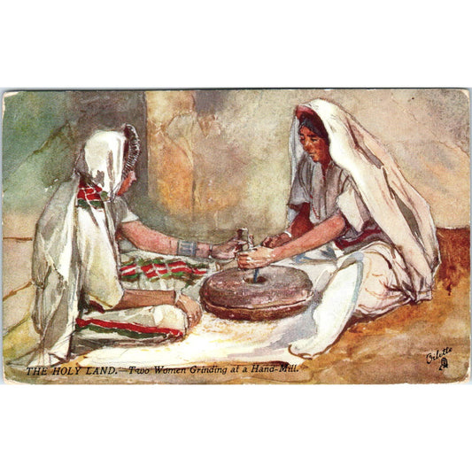 Palestine Two Women Grinding Hand Mill 1909 Raphael Tuck - Postcard TJ9-P1