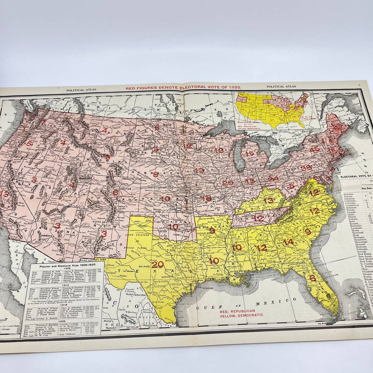 Rand McNally Political Atlas Presidential Campaign 1924 Calvin Coolidge TE8