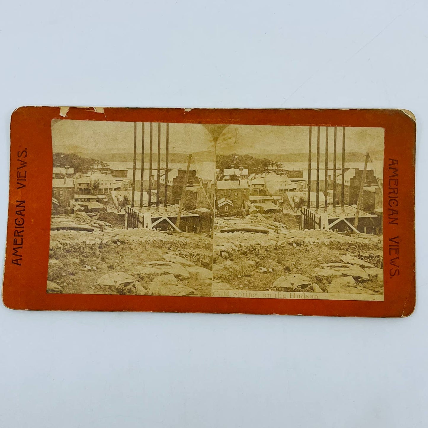 1890s Stereoview Card Cold Spring on the Hudson River New York City NY SB8