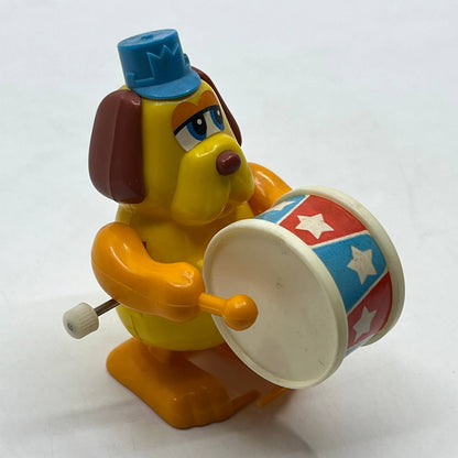 Vintage TOMY Marching Band Drum Cartoon Dog WindUp Figure WORKS TD2