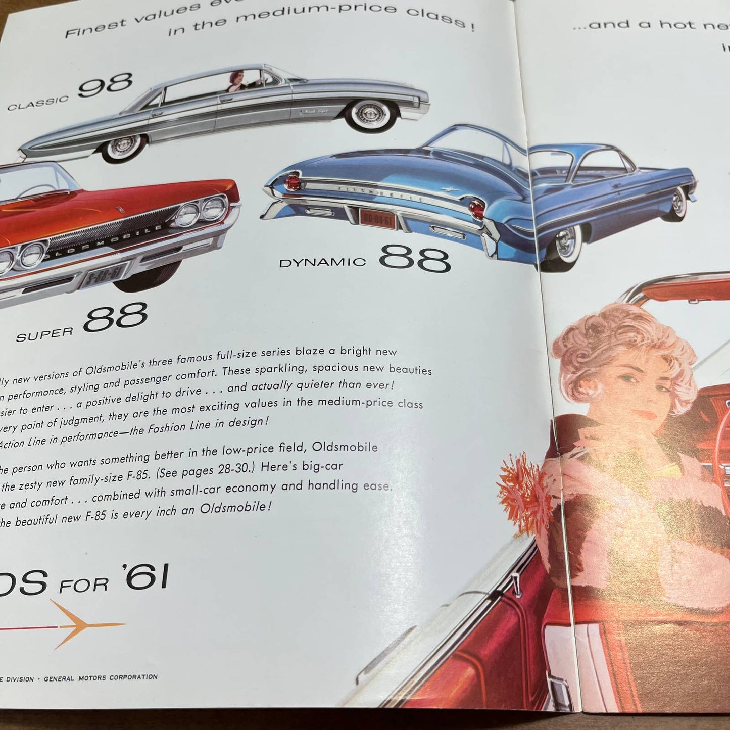 1961 Oldsmobile Full Size Booklet/brochure '61 Olds Super 88/classic 98/f-85 B2