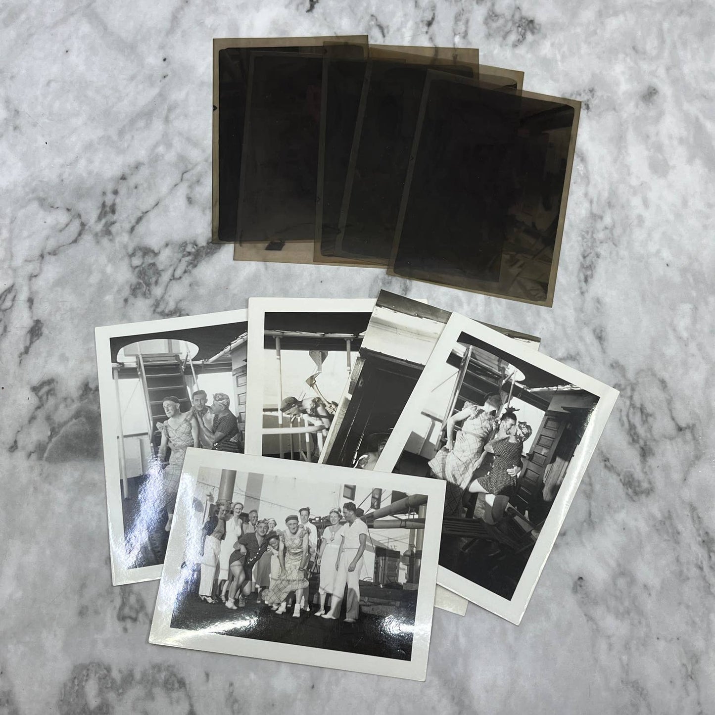 1937 Photos & Negatives of Men Dressed in Drag on Freighter Cruise Ship SE8