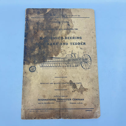 1926 McCormick Deering Side Rake and Tedder Owners Manual IH L4-5