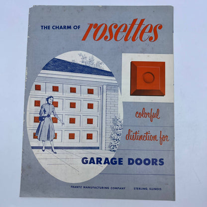 1950s Frantz Mfg Co Garage Door Rosettes Advertising Leaflet Sterling IL AC8