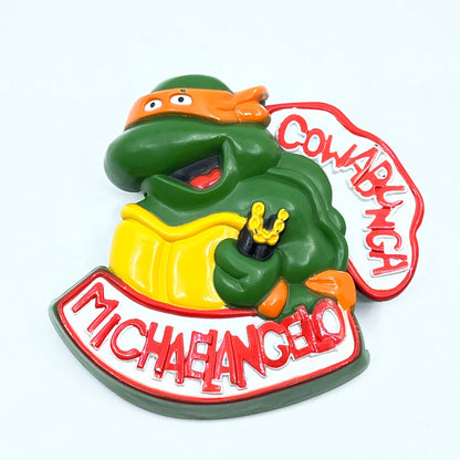 1989 Teenage Mutant Ninja Turtles Burger King Toy - Rad Badge Michelangelo SE9