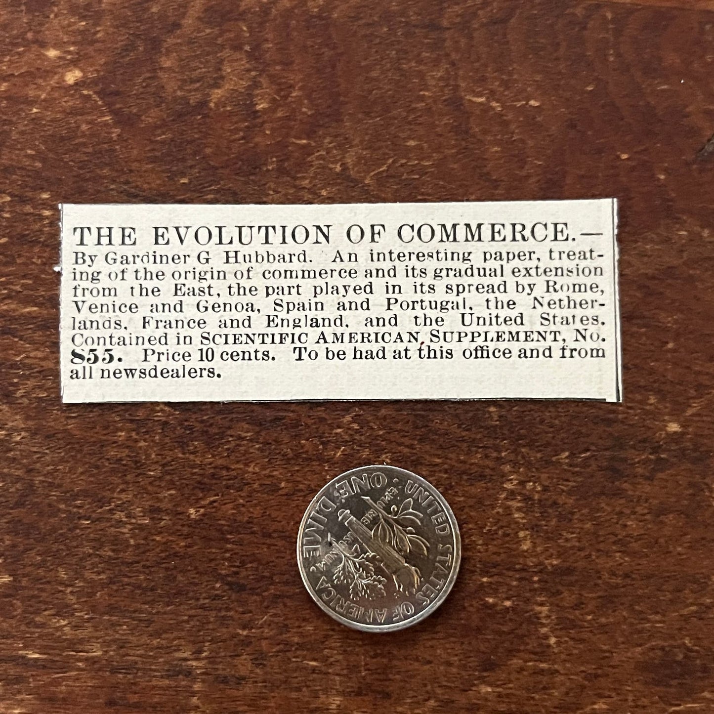 The Evolution of Commerce Gardiner G. Hubbard Original Advertisement AD8-P28