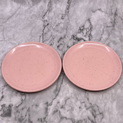 MCM Imperial Ware Speckled Confetti Pink Dessert Plate Set Melmac Malamine TA3