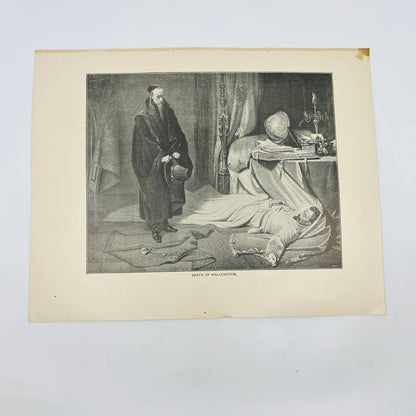 1880s Victorian Art Print Engraving DEATH OF WALLENSTEIN Piloty