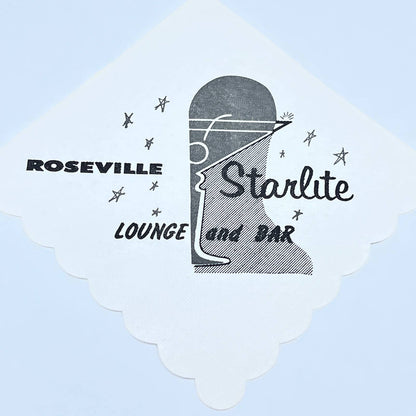 1950s Set of 2 1950s Roseville Starlite Lounge and Bar MN Cocktail Napkins SE1