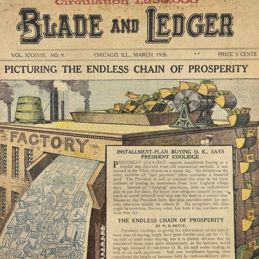 1926 Chicago Blade & Ledger March Picturing the Endless Chain of Prosperity FL4