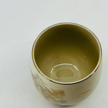 Japanese Pottery Yamahyo Teacup Cottage Mill Gold Gilt 3” TC6