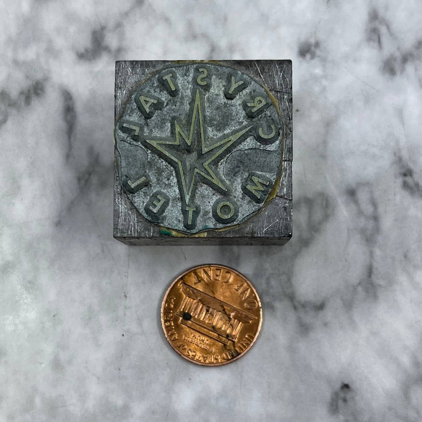 Vintage Printing Letterpress Printers Block Plate Crystal Motel TJ516