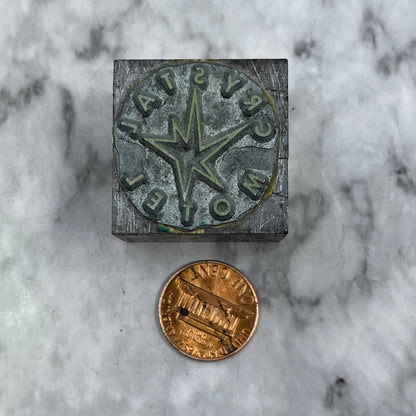 Vintage Printing Letterpress Printers Block Plate Crystal Motel TJ516