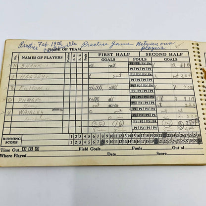 1944 Spalding Official Basketball Score Book Centerville Indiana Junior High TC5