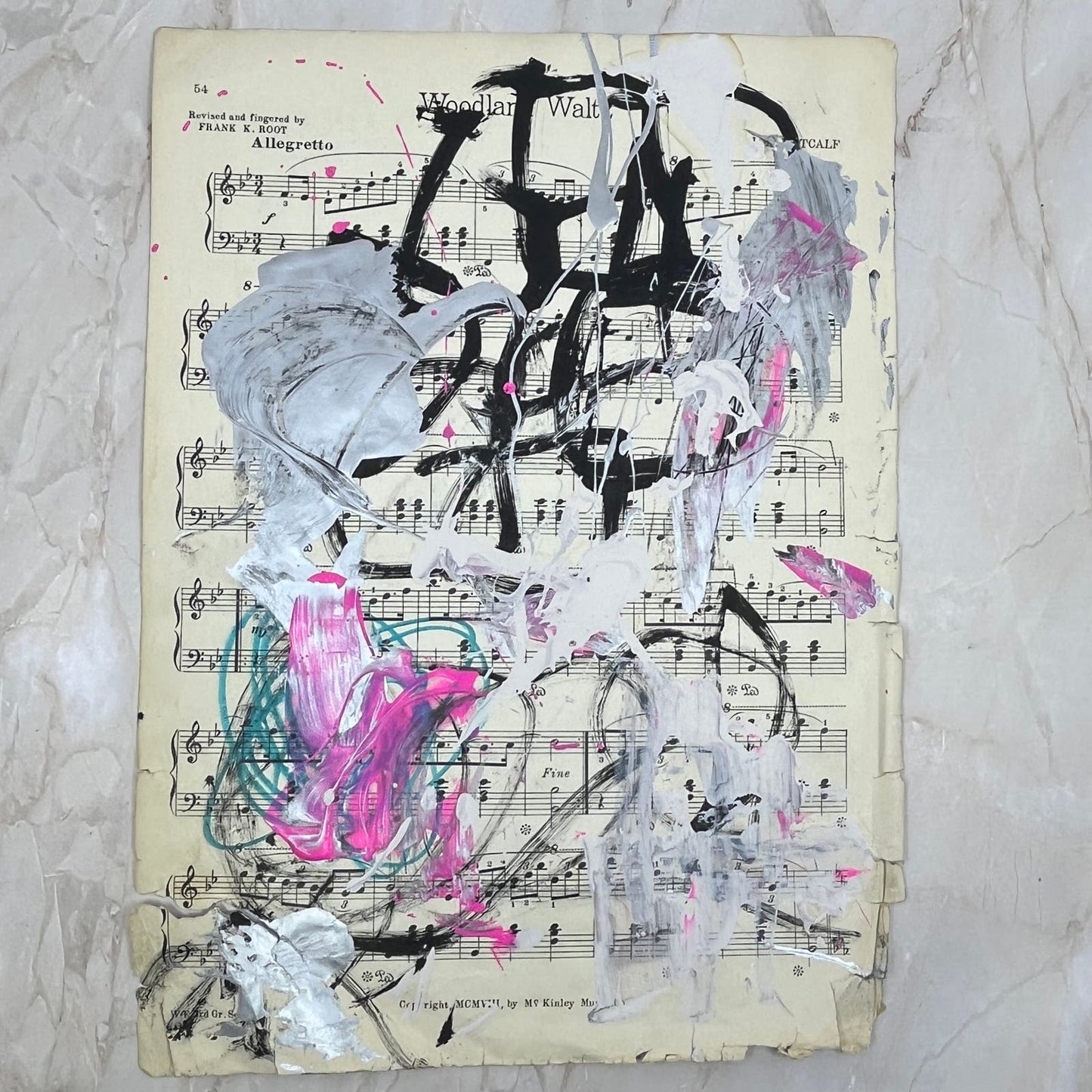 Original Mixed Media Abstract Art Painting 10x13” Vivid Notes Signed #8