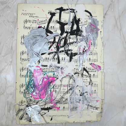 Original Mixed Media Abstract Art Painting 10x13” Vivid Notes Signed #8