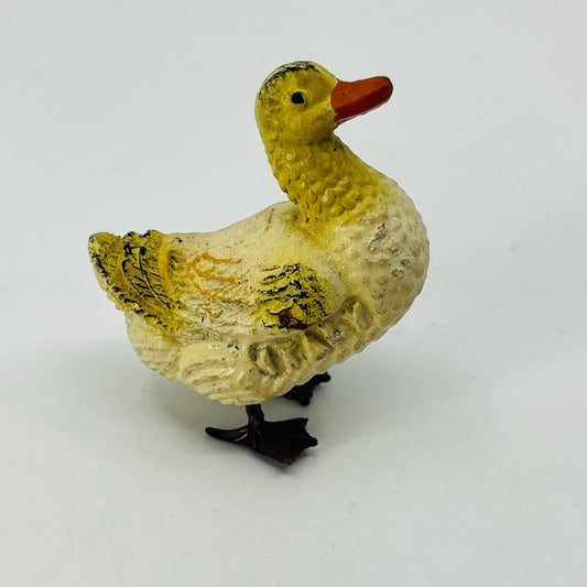 Miniature Hard Plastic Metal Feet  Hand Painted Duck Duckling Figurine ITALY SB5