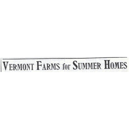 Vermont Farms for Summer Homes Green Mountains W.H. Hagen - 1903 Ad TJ7-S